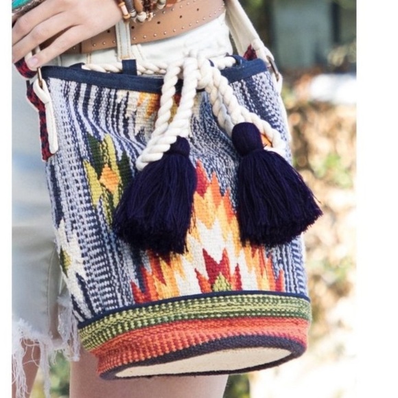 Macchia di Ruggine cotton Bucket Shoulder Bag - Picture 2 of 12